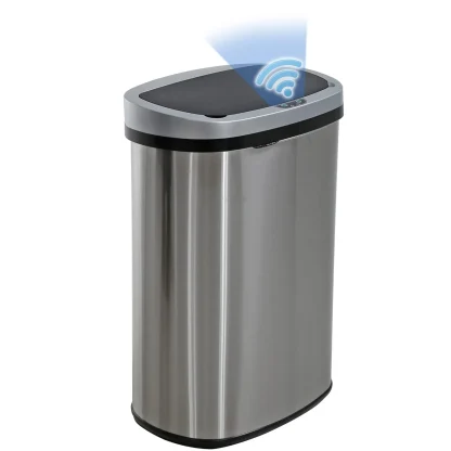 13 Gallon Automatic Kitchen Trash Can with Lid, Touchless Motion Sensor Garbage Bin