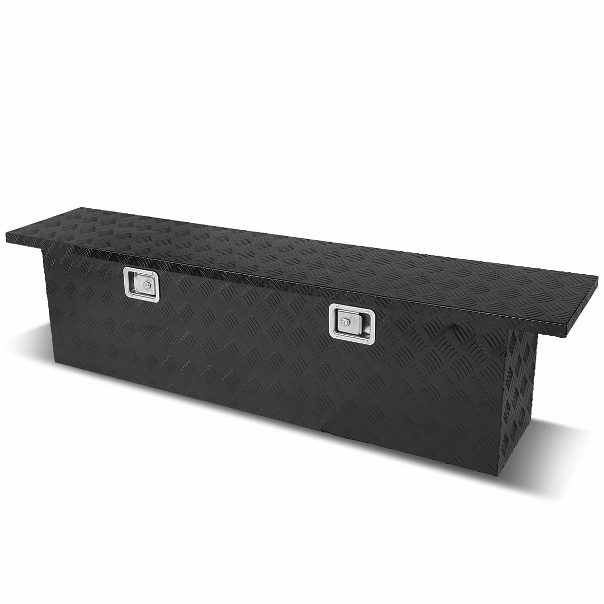 DNA Motoring 63"x 12"x16.5" Aluminum Pickup Truck Bed Trailer Storage Tool Box w/ Key Lock (Black)