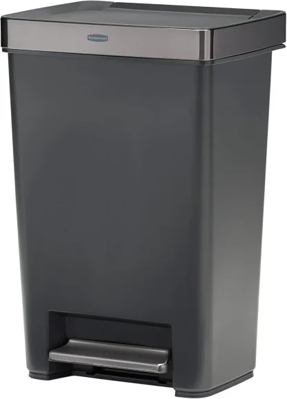 13 Gallon Step-On Trash Can for Home and Kitchen, Hands-Free Garbage Bin